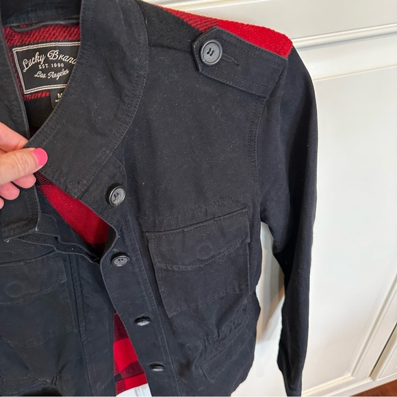 Lucky Brand Men’s Cotton Buffalo Check Plaid Utility Jacket Shacket Lightweight - Picture 6 of 11